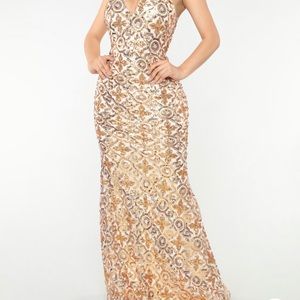 Gold mermaid studded dress